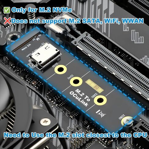 RGEEK M.2 NVME to OCuLink SFF-8612 Adapter, PCIe 4.0 x4 64Gbps in Saudi Arabia