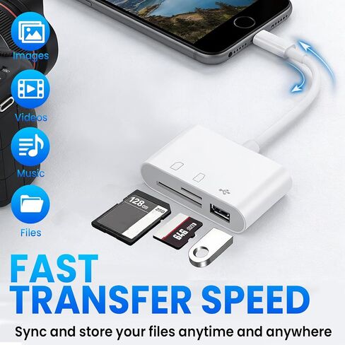 USB‑C 3‑in‑1 USB 3.0 SD/Micro SD TF Card Reader with Dual Slots & USB‑A Port, High Speed Memory Card Adapter for iPhone 15/16/17 Pro Max, iPad, Mac MacBook Pro/Air, Android Type‑C Laptops in Saudi Arabia