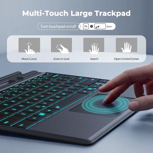Surface Pro 11/10/9/8 Keyboard, Bluetooth Backlit Type Cover With Trackpad in Saudi Arabia