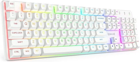 Redragon Wireless Mechanical Gaming Keyboard, Clicky Blue Switch, White in Saudi Arabia