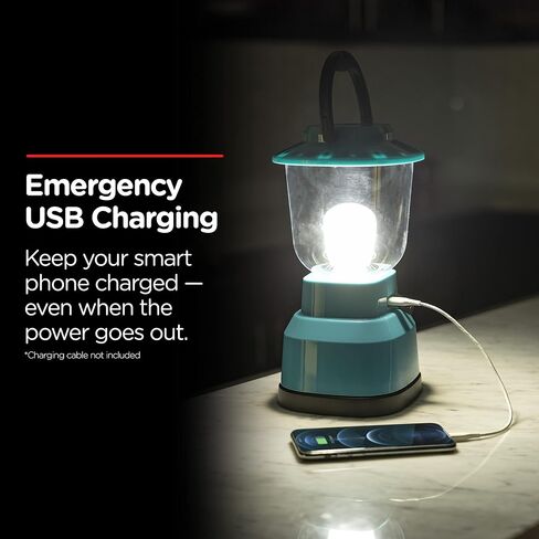 Enbrighten LED Large Camping Lantern, Battery Powered, USB Charging, 800 Lumens, 200 Hour Runtime, Carabiner Handle, Hiking Gear, Emergency Light, Blackout, Storm, Hurricane in Kuwait