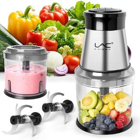 Mini Small Food Processor 4 Cup,Meat Grinder with 2 Bowls,Electric Food Chopper,Powerful Motor 2 Speed & 4 Blades for Baby Food,Meat,Onion,Vegetables in Saudi Arabia