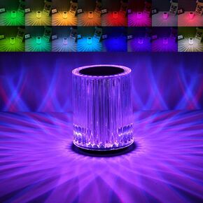 Portable Crystal Table Lamp,3 Color Touch Control Rechargeable Lamp,3-Levels Brightness Room Decor Desk Lamp (16 Color) in Kuwait