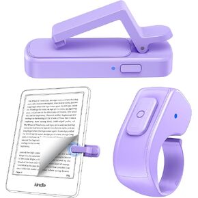 حلقة تيرنر للصفحة عن بعد لجهاز Kindle Paperwhite Oasis Scribe Kobo، مصممة للحالات السميكة لكاميرا Clicker Page Turner عن بعد لأجهزة iPhone iPad Android والأجهزة اللوحية قراءة الروايات المصورة مع حقيبة تخزين - أرجواني in Kuwait