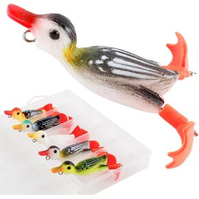 5PCS Topwater Duck Lures Realistic Weedless Floating Bass Baits in Saudi Arabia