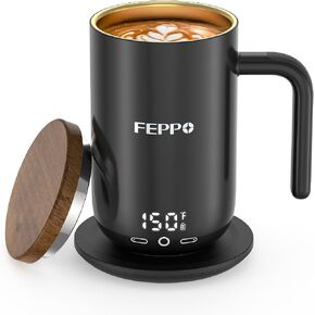 FEPPO Coffee Mug Warmer, 16oz Heated Coffee Mug with Titanium Coating in Kuwait