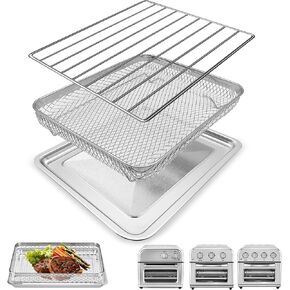 Air Fryer Basket Tray Replacement for Cuisinart TOA-28 AFR-25 Air Fryer Convection Oven, 11.29''*9.68'' Mesh Air Fryer Steel Basket Wire Rack Accessories Parts, Dishwasher Safe in Saudi Arabia