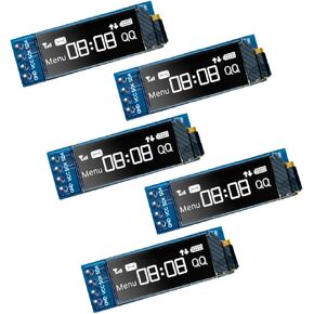 Hosyond 5 Pcs 0.91 Inch I2C OLED Display Module IIC OLED Screen DC 3.3V~5V Compatible with Arduino Raspberry PI (White Display Color) in Saudi Arabia