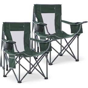 2 Pack Oversized Camping Chairs, Folding Outdoor Chair Support 400 Lb, Blue in Saudi Arabia
