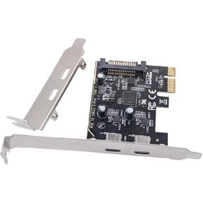 PCIe x1 ASM1042 Dual USB3.2 Gen1 5Gbps Type-C Card in Saudi Arabia