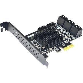 PCIe 2.0 x1 8-Port SATA3 6Gbps Expansion Card Low Profile in Saudi Arabia