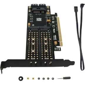 PCIe 3.0 x16 3-in-1 M.2 & mSATA SATA Expansion Card in Saudi Arabia