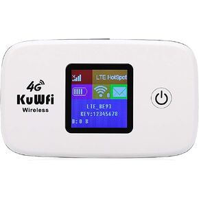 KuWFi 4G LTE Mobile WiFi Hotspot Unlocked Wireless Internet Router Devices with SIM Card Slot for Travel Support B1/B3/B5/B7/B8/B20 in Europe Caribbean Africa in Saudi Arabia