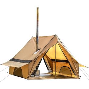 POMOLY Camping Hot Tent Cabin Tent, Chalet 70 Series Portable Wall Tents with Stove Jack and Two Poles for 2-3 Person Hiking, Backpacking in Saudi Arabia