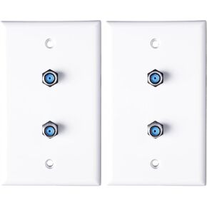 Skywalker Single-Gang Wall Plate with Dual 3.0 GHz F-81 Connector (White) in Kuwait