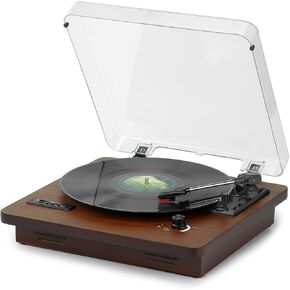 Vinyl Record Player with Bluetooth Input/Output, FM Radio, USB/SD Play&Recording, 3 Speed Turntable with Built-in Speakers, RCA Output, AUX in, Earphone Jack in Kuwait