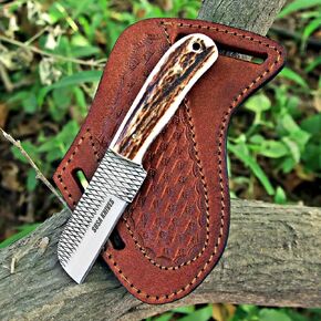 Custom Handmade 7'' fixed blade hoof rasp knife/Cow boy knife/Bull cutter Cowboy knives with pancake leather sheath in Saudi Arabia