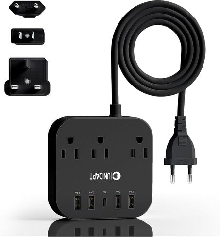 Unidapt Cruise Approved Power Strip, Non Surge, US to Europe Plug Adapter in Kuwait