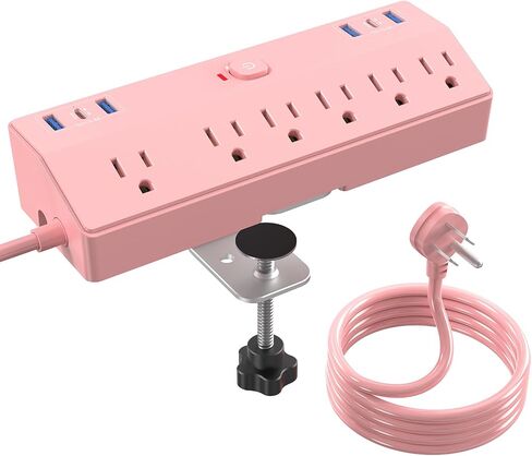 Desk Clamp Power Strip 10FT, 40W Total Fast Charging Station, Black in Kuwait