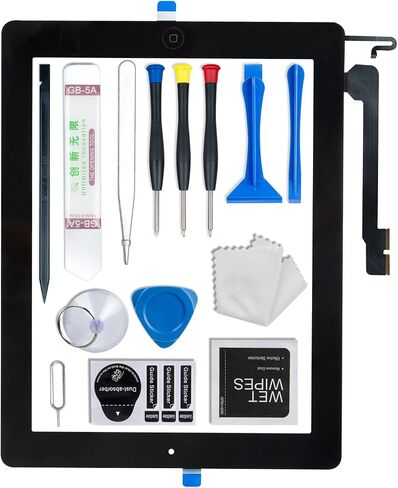 Screen Replacement for iPad 4 4th Generation, Touch Glass Compatible with iPad A1458 A1459 A1460 with Home Button and Tool Set in Saudi Arabia