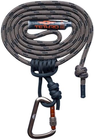 Tethrd's 11MM Black Saddle Hunting Rope - Use as a Tree Tether or Lineman - 8 FT Length - Strength 5000 lbs - Includes One Rope in Saudi Arabia