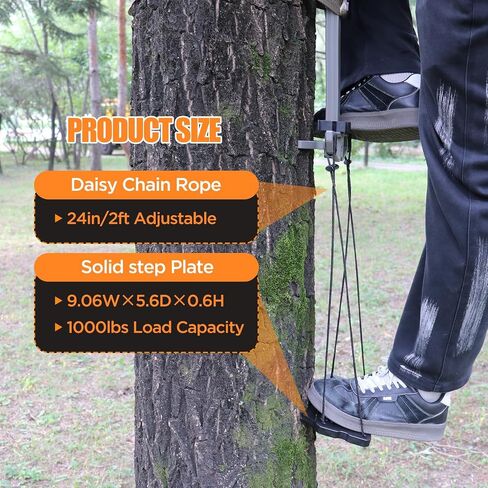Climbing Stick Aider for Hunting, Daisy Chain Single Step Aider, Lightweight Rope Ladder Tree Stand Step, Non-Slip Tree Climbing Sticks, Saddle Hunting Accessories, and Tree Climbing Gear in Saudi Arabia