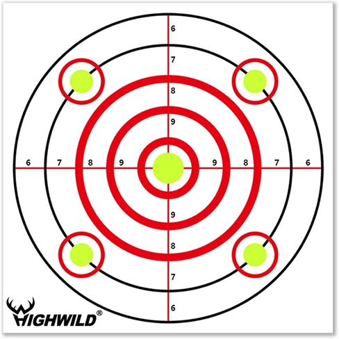 Highwild Bullseye Shooting Paper Targets - for Air Rifle/Airsoft Pistol Practice Bullet Traps - 11"x 11", 50 Pack in Saudi Arabia