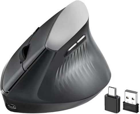 Ergonomic Wireless Vertical Mouse Pink, Bluetooth Mouse with BT5.0/4.0 & 2.4G+USB-C Adapter, Rechargeable Silent, 4 Adjustable DPI Levels, Multi-Device Computer for MacBook, Laptop, PC, Home Office in Saudi Arabia