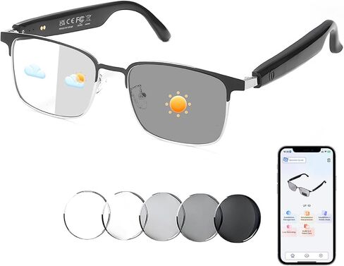 Smart AI Translator Glasses, Clear Blue Light Glasses for Women Men- Gold in Saudi Arabia