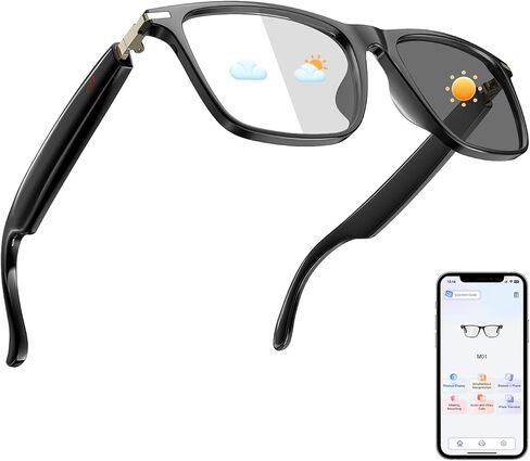 AI Smart Glasses, Support 169 Languages Real-Time Translation Powered By APP, Open-Ear Sound Mic & Speakers, Color-Change Lens Translator with Noise Reduction, AI Translation Glasses for Men & Women in Kuwait