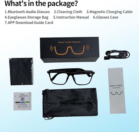 AI Smart Glasses, Support 169 Languages Real-Time Translation Powered By APP, Open-Ear Sound Mic & Speakers, Color-Change Lens Translator with Noise Reduction, AI Translation Glasses for Men & Women in Kuwait