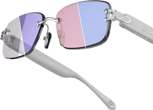 CHAMELO Aura Color-Changing Sunglasses – 4 Lens Colors, Tap Control, Calm & Energy Styles, Black & White Frames in Saudi Arabia