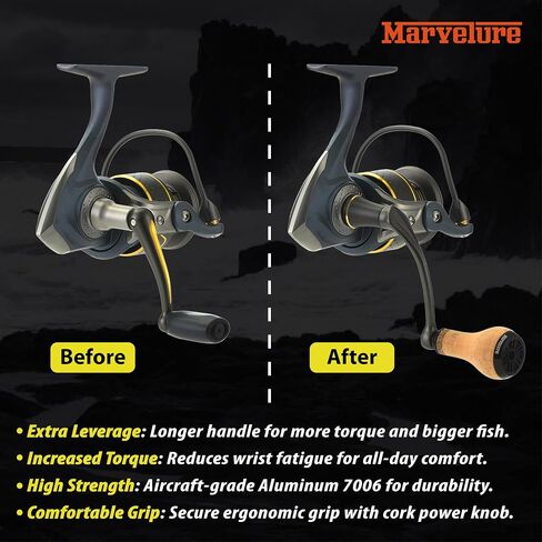 Mamba Series Power Handle Compatible for Pflueger President 25-40 Spinning Fishing Reel (Not for President Lock Type or President 6920-6940 Series) in Saudi Arabia