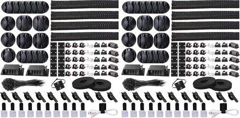 Cord Management Organizer Kit 4 Cable Sleeve split 192PCS Cable Management (Pack of 2) in Saudi Arabia