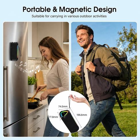 Magnetic Bluetooth Speaker, Portable Wireless, 30W Sound, IPX7 Waterproof in Saudi Arabia