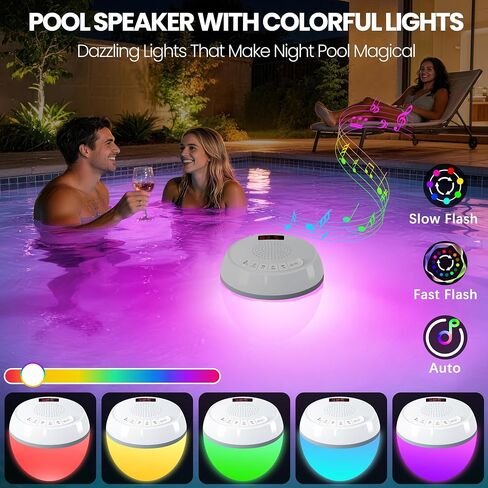 AearKing 3in1 Floating Pool Speaker with Digital Pool Thermometer & Lights in Saudi Arabia