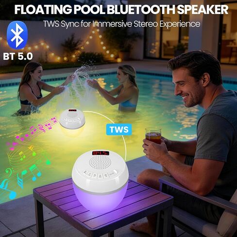 AearKing 3in1 Floating Pool Speaker with Digital Pool Thermometer & Lights in Saudi Arabia