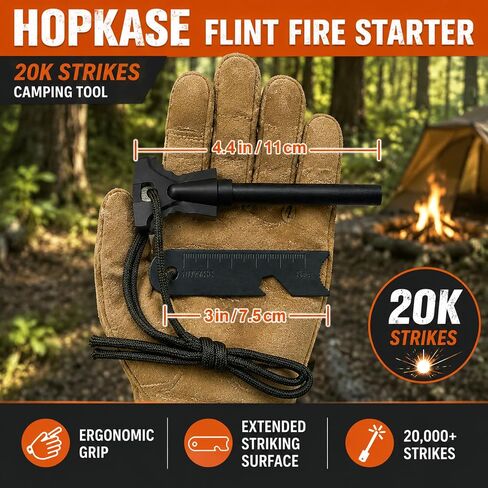 34PCS Fire Starter Survival Kit with 3 Ferro Rods & Striker Tinder in Kuwait