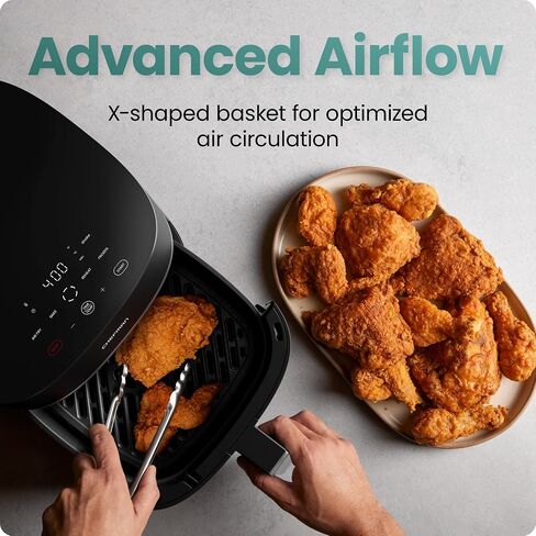 Chefman TurboX 4-in-1 Air Fryer, 5-Quart Airfryer for Extra Crispy Chicken, Fries, Wings, and More, Air Fry, Bake, Reheat, and Frozen Functions, Digital Touch Controls, Dishwasher Safe in Saudi Arabia