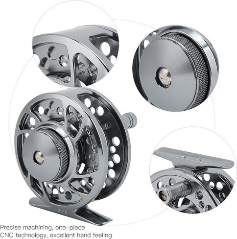 3/4 Fishing Fly Reel CNC Aluminum Alloy Gear Ratio 1:1 Gun Color for Fishing Enthusiasts in Saudi Arabia