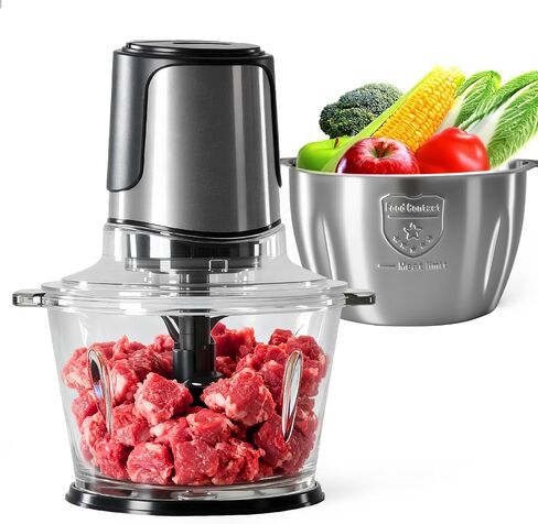 OLIXIS Electric Food Processor, 450W Meat Grinder & Vegetable Chopper with 2 Bowels for Home Use, Food Chopper with Double S-Blades for Vegetable, Onion, Garlic, Meat, Nuts, Black in Saudi Arabia