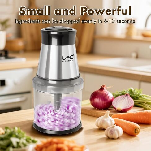 Mini Small Food Processor 4 Cup,Meat Grinder with 2 Bowls,Electric Food Chopper,Powerful Motor 2 Speed & 4 Blades for Baby Food,Meat,Onion,Vegetables in Saudi Arabia