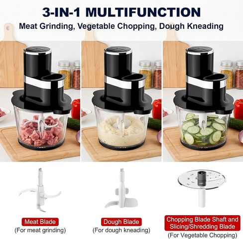 3-in-1 Food Processor, 600W Meat Grinder, Vegetable Chopper & Dough Mixer in Kuwait