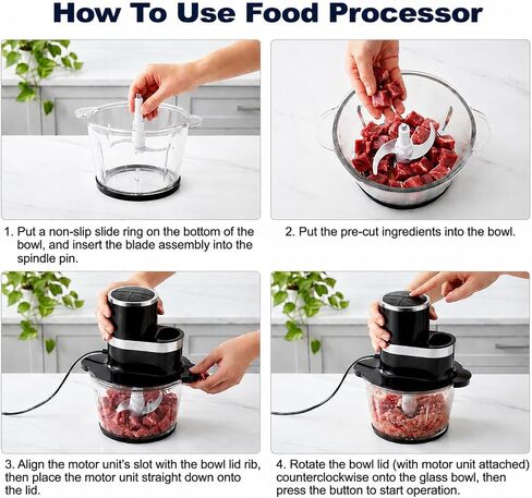 3-in-1 Food Processor, 600W Meat Grinder, Vegetable Chopper & Dough Mixer in Kuwait