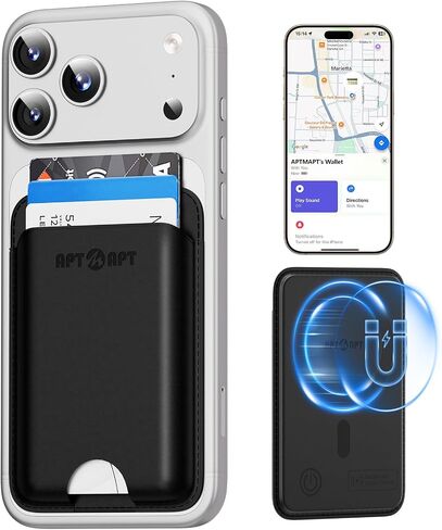 for MagSafe Wallet with Find My Tracking, Ultra-Slim, 3-Card RFID Holder, Strong Magnetic Wallet for iPhone 17/16/15/14/13/12 Pro Max Air Plus, Wireless Charging, Black in Saudi Arabia