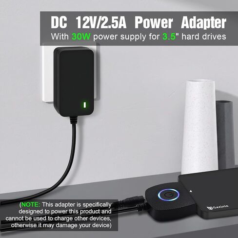 YEZriler SATA to USB 3.0 Adapter with Power Supply, SSD to USB Adapter External Hard Drive Cable Compatible with 2.5 3.5 Inch HDD/SSD Hard Drive Disk - UASP Support in Kuwait