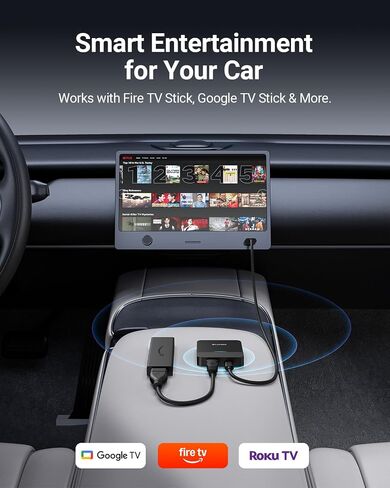 ZUCWO Wireless CarPlay Adapter & Car TV Mate Support Video HDMI Converter for TV Stick/Game Machine, 2-in-1 CarPlay HDMI Multimedia for Cars with Factory Wired CarPlay from 2016, Plug & Play, Black in Saudi Arabia