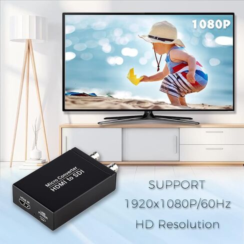 Anber-Tech HDMI to SDI, HDMI to SDI Converter Two SDI Output Audio Embedder Support HDMI 1.3, 3G/ HD-SDI Auto Format Detection Extender for Camera CCTV (Black) in Saudi Arabia