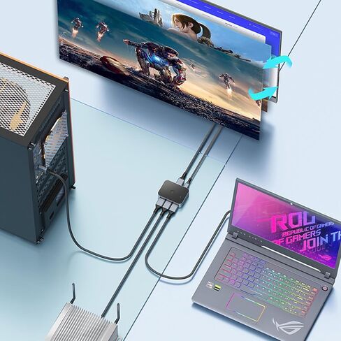 Bi-Directional DisplayPort 1.4 Switcher, 3 in 1 Out 8K DP Switcher Box Supports 8K 30Hz / 4K 120Hz Compatible with TVs Monitors Laptops PC Projectors etc in Saudi Arabia