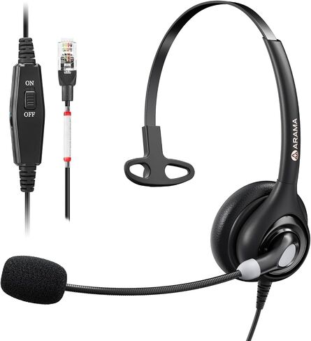 Arama Telephone Headset for Cisco Office Phones, Corded RJ9 Headset with Mic Mute&Volume Control, Lightweight, Clear Calls, Compatible with Cisco IP-7940G 8841 7841 9971(A600C) in Kuwait